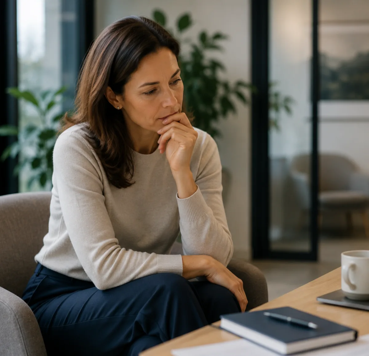 Employee considering a workplace concern